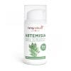 Eine weiße Pumpflasche mit der Aufschrift Artemisia Gel 30 ml mit grünen Kräutermotiven und einem grünen Kreis mit der Aufschrift „Rein natürlich“. Enthält Bio-Aloe Vera und Weihrauch. Jetzt Artemisia Gel 30ml kaufen.